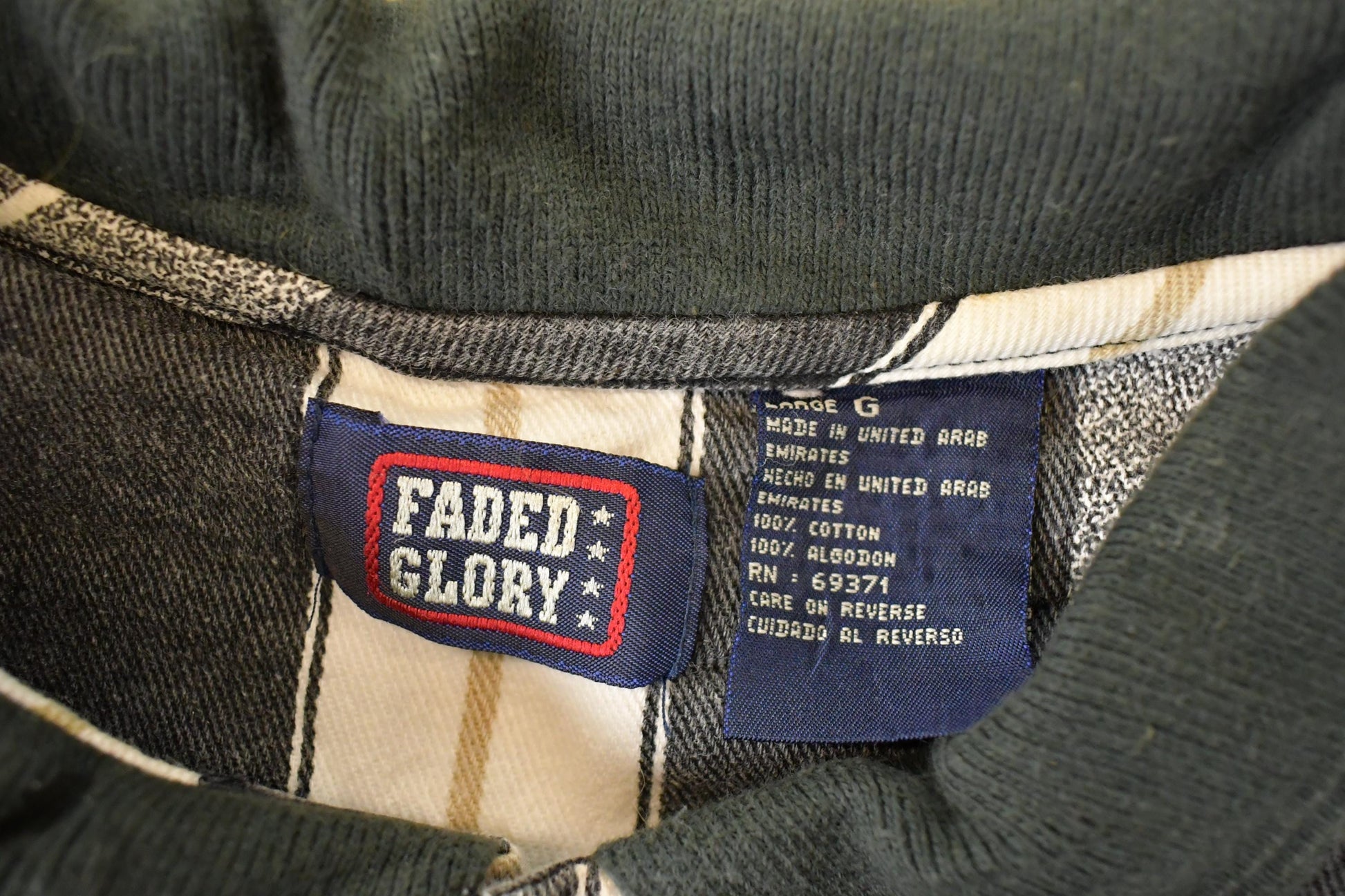 Vintage 1990s Faded Glory Horizontal Striped Button Up Shirt Mens L from propervintagecanada