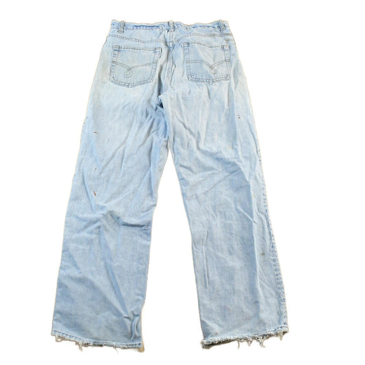 Vintage 1990s Faded Glory Paint Distressed Thrashed Denim Jeans Men's 31 x 29 from propervintagecanada