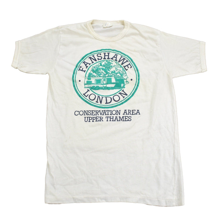 Vintage 1990s Fanshawe London Collegiate T-Shirt Men's S from propervintagecanada