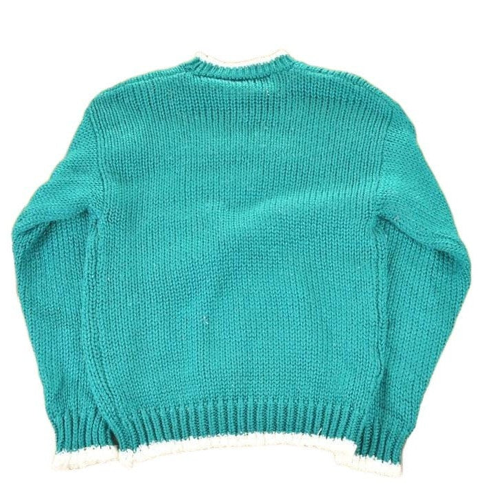 Vintage 1990s Far And Near Cute Teddy Bear Chunky Knit Crewneck Sweater Women's S from propervintagecanada