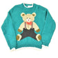 Vintage 1990s Far And Near Cute Teddy Bear Chunky Knit Crewneck Sweater Women's S from propervintagecanada