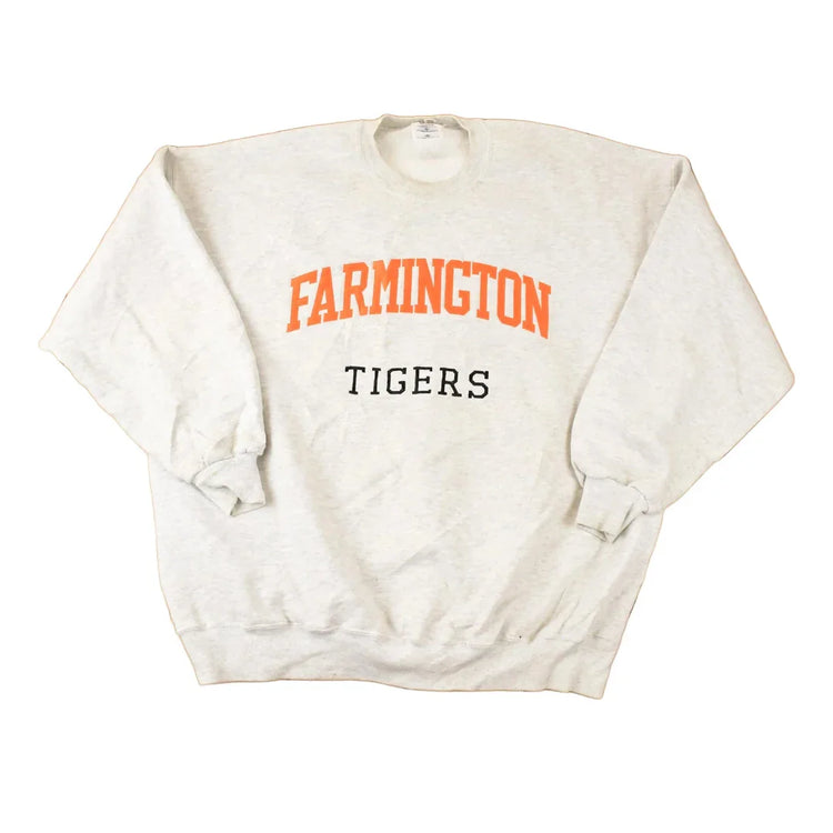 Vintage 1990s Farmington Tigers Embroidered Collegiate Crewneck Sweatshirt Mens XL from propervintagecanada