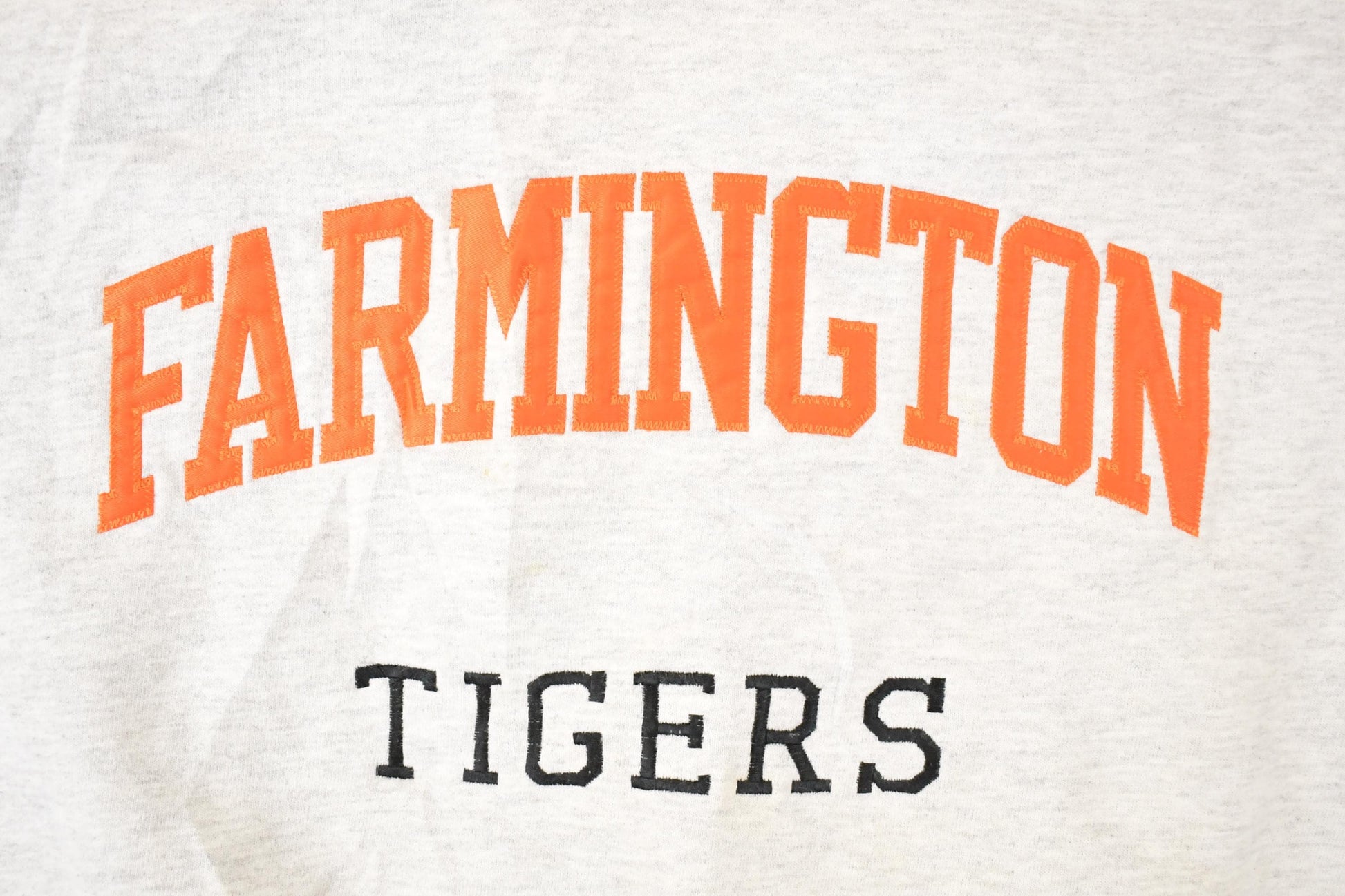 Vintage 1990s Farmington Tigers Embroidered Collegiate Crewneck Sweatshirt Mens XL from propervintagecanada