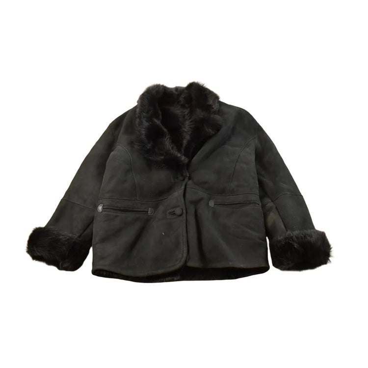 Vintage 1990s Faux Fur Shearling Coat Women's L from propervintagecanada