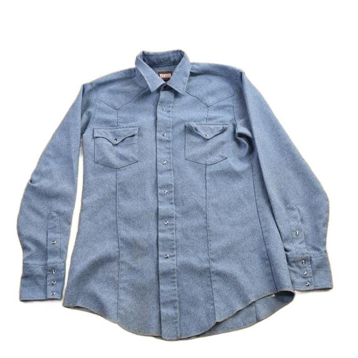 Vintage 1990s Fenton Western Style Denim Snap Button Shirt Men's M from propervintagecanada