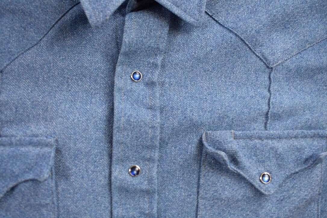 Vintage 1990s Fenton Western Style Denim Snap Button Shirt Men's M from propervintagecanada