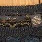 Vintage 1990s Fenzia Abstract Knit Crewneck Sweater Mens L from propervintagecanada