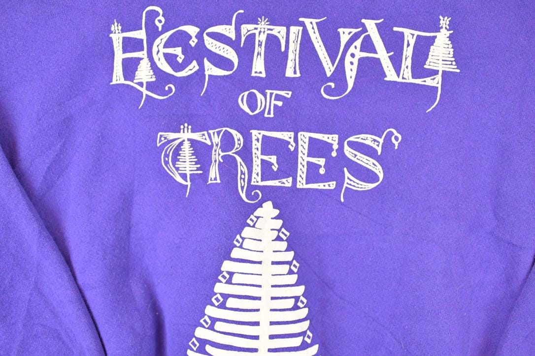 Vintage 1990s Festival Of Trees Graphic Print Crewneck Sweatshirt Mens L from propervintagecanada