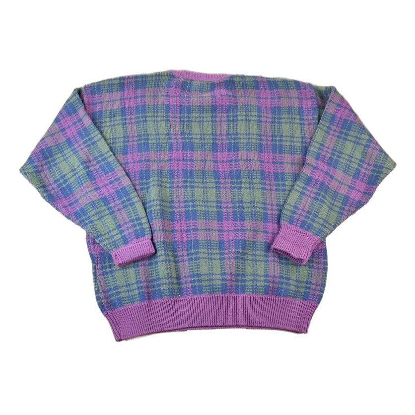 Vintage 1990s Field Gear Knit Abstract Pattern Crewneck Sweater Made In USA Men's XL from propervintagecanada