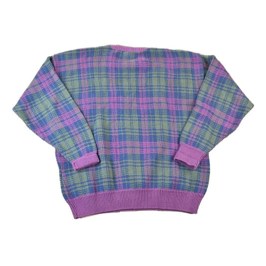 Vintage 1990s Field Gear Knit Abstract Pattern Crewneck Sweater Made In USA Men's XL from propervintagecanada