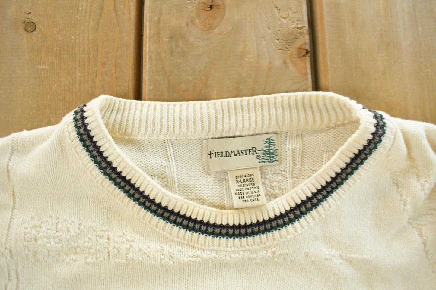 Vintage 1990s Fieldmaster Big Buck Deer Knit Crewneck Sweater Men's XL from propervintagecanada