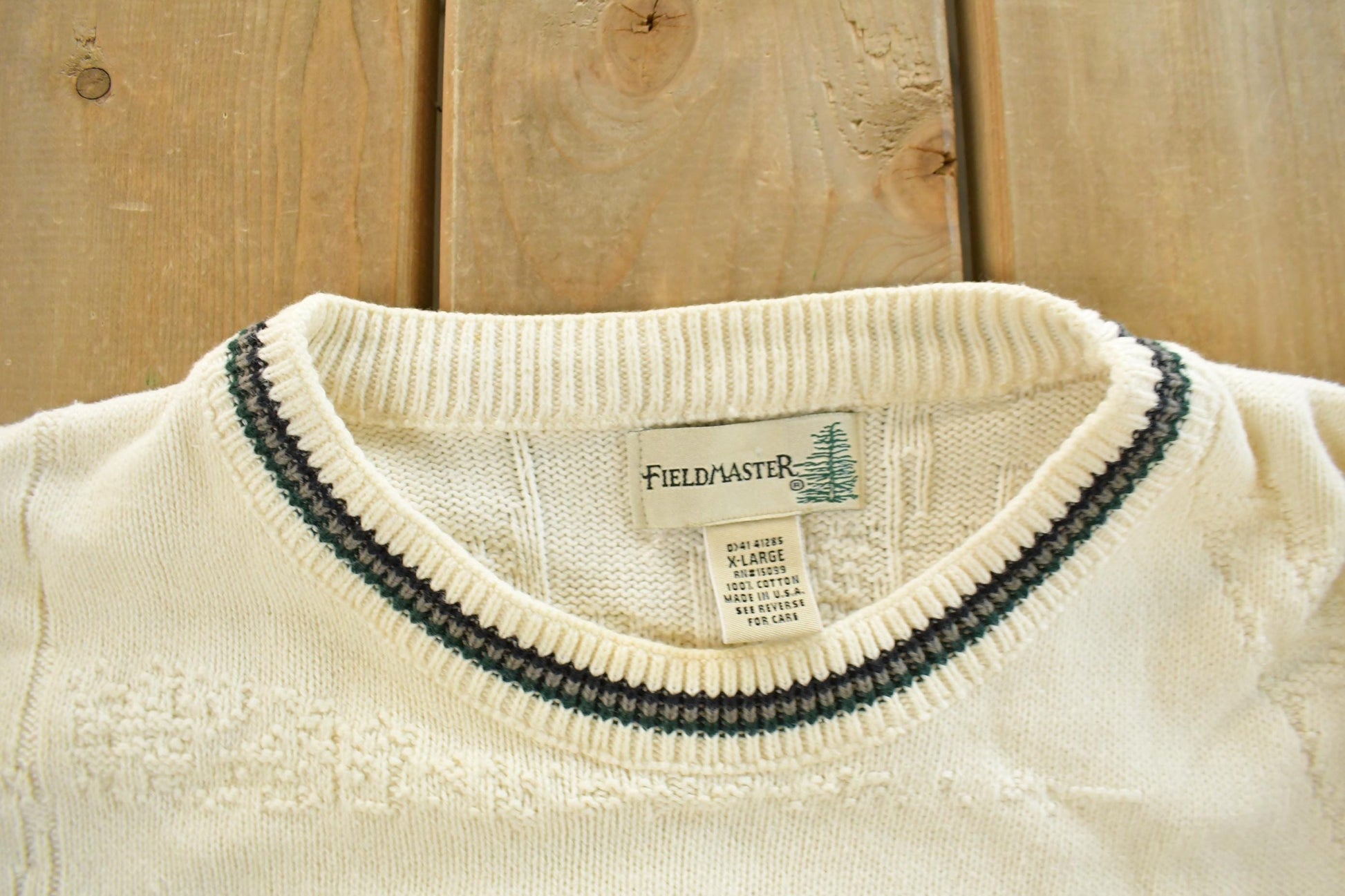 Vintage 1990s Fieldmaster Big Buck Deer Knit Crewneck Sweater Men's XL from propervintagecanada