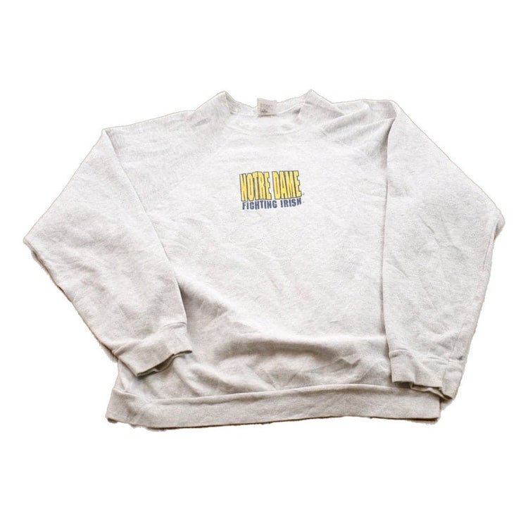 Vintage 1990s Fighting Irish University Of Notre Dame Collegiate Crewneck / Embroidered / NCAA Sweatshirt / Sportswear / Americana from propervintagecanada