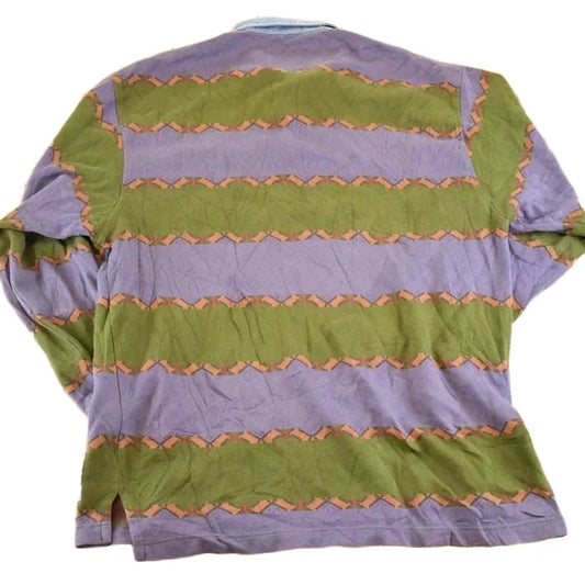 Vintage 1990s Fila Abstract Striped Button Up Shirt Men's L from propervintagecanada