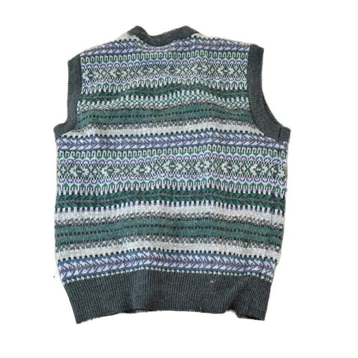 Vintage 1990s Fine Line Knit Perfect Mild Distress Cardigan Sweater Vest Men's M from propervintagecanada