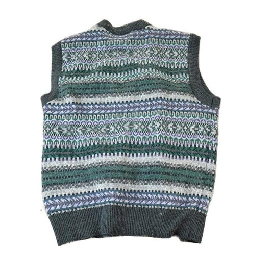 Vintage 1990s Fine Line Knit Perfect Mild Distress Cardigan Sweater Vest Men's M from propervintagecanada