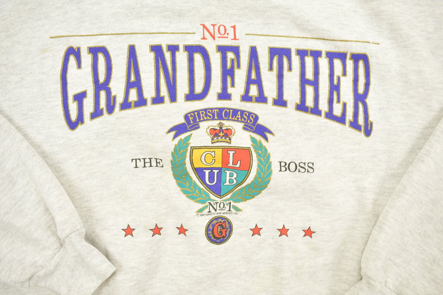 Vintage 1990s First Class Grandfather Collegiate Crewneck / 90s / Sportswear / Americana / Collegiate / University / Russell / Made In USA from propervintagecanada