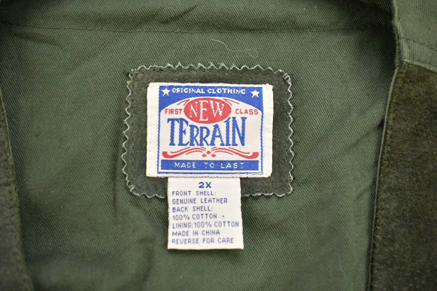 Vintage 1990s First Class Terrain Leather Vest Men's 2XL from propervintagecanada