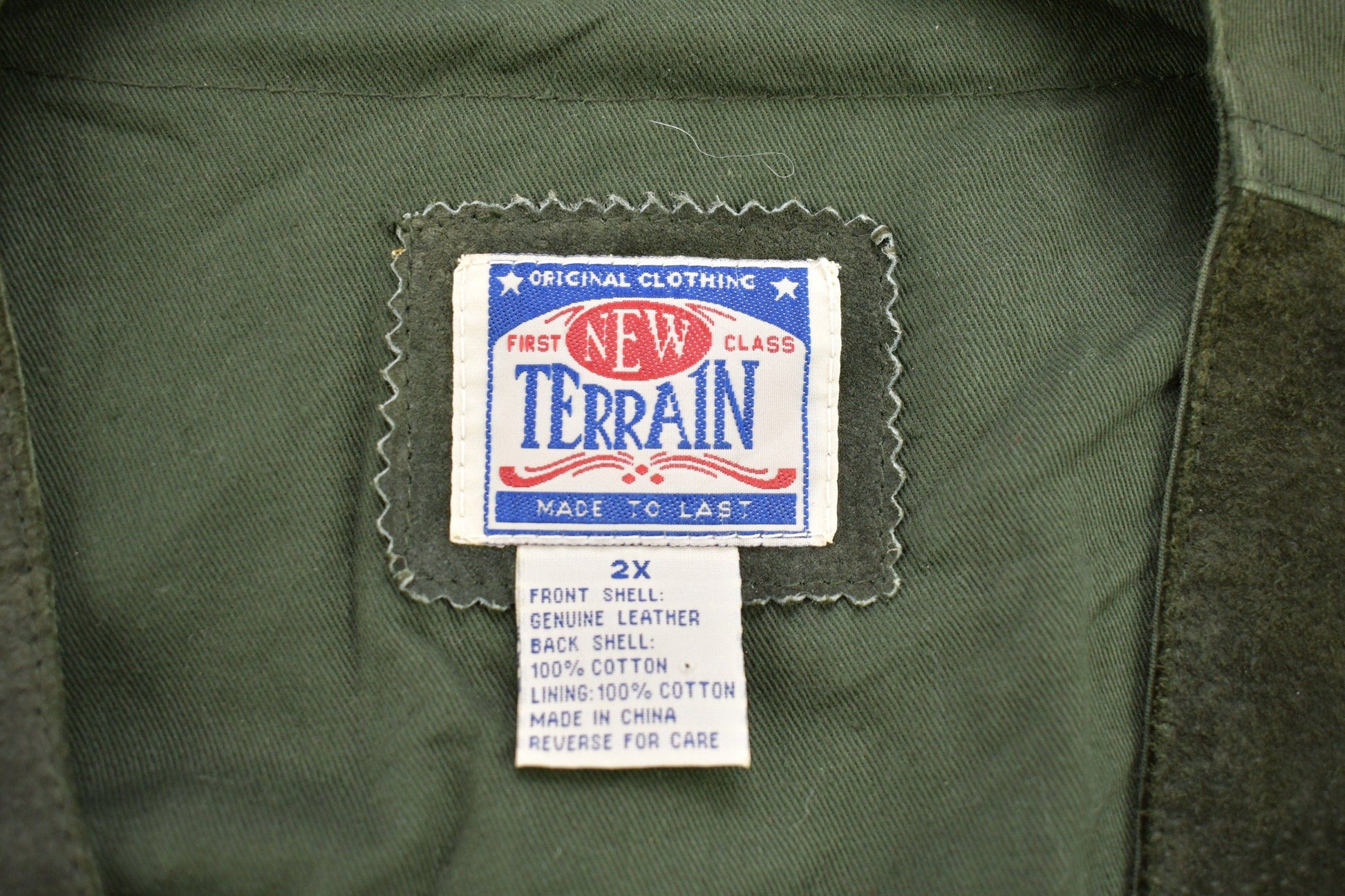 Vintage 1990s First Class Terrain Leather Vest Men's 2XL from propervintagecanada