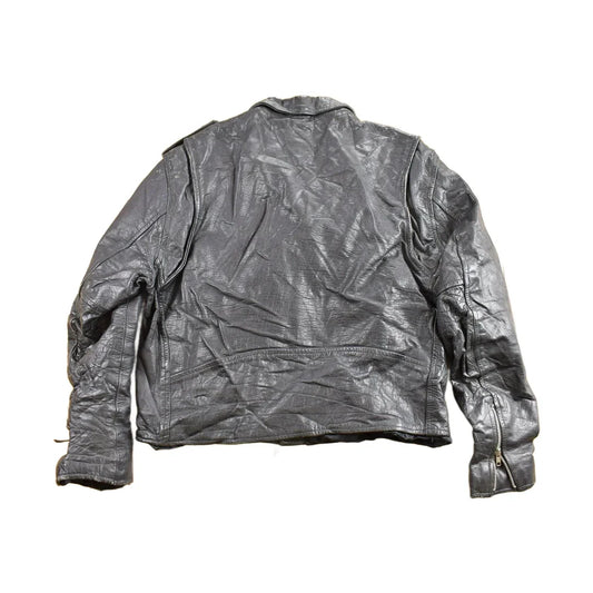 Vintage 1990s First Genuine Leather Biker Jacket Men's Large from propervintagecanada