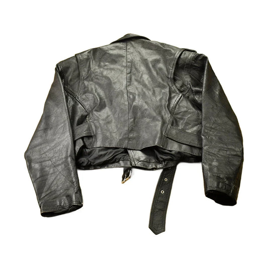 Vintage 1990s First Genuine Leather Biker Jacket Men's Medium from propervintagecanada