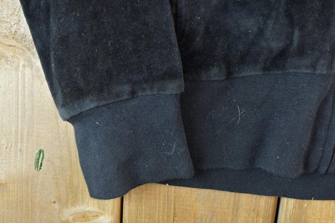 Vintage 1990s First Queen Fracomina Graphic Zip Up Velour Hoodie Men's Small from propervintagecanada