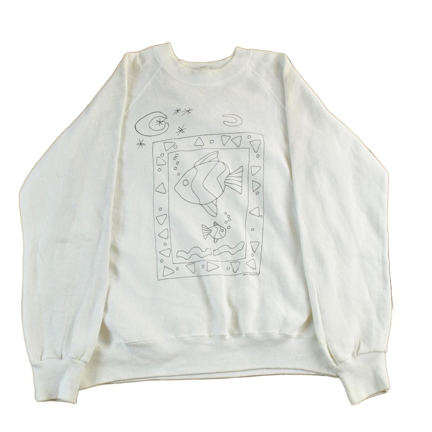 Vintage 1990s Fish Art Crewneck Sweatshirt Mens XL from propervintagecanada