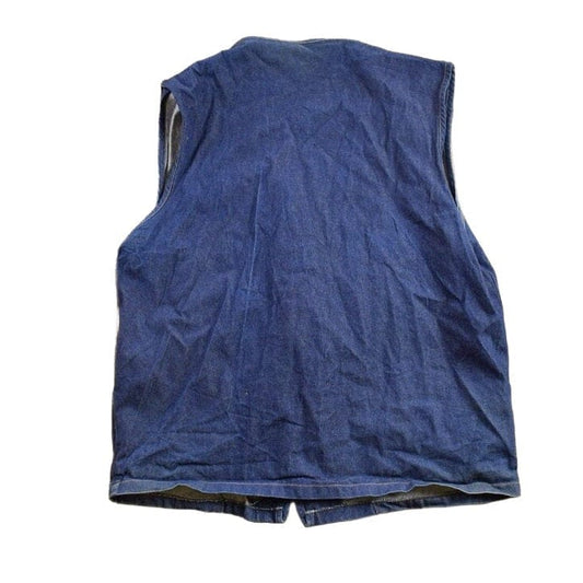 Vintage 1990s Fits Uniforms True Value Embroidered Denim Jean Vest Men's XL from propervintagecanada