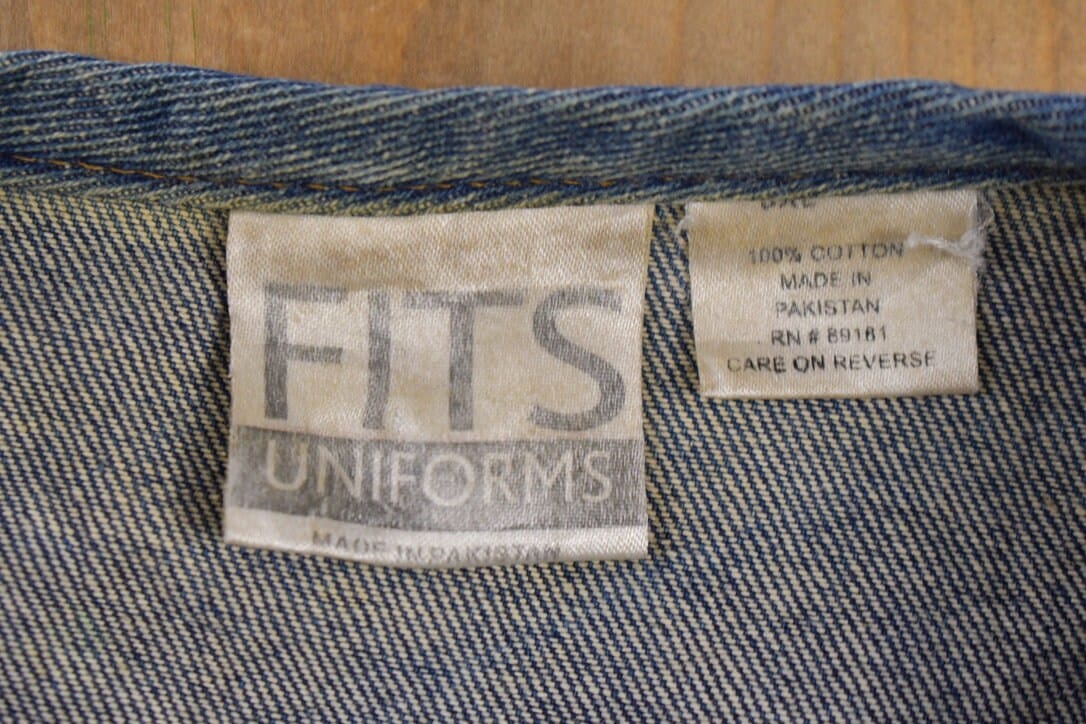 Vintage 1990s Fits Uniforms True Value Embroidered Denim Jean Vest Men's XL from propervintagecanada