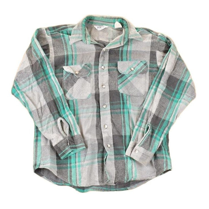 Vintage 1990s Five Brother Plaid Western Style Button Up Shirt Men's L from propervintagecanada