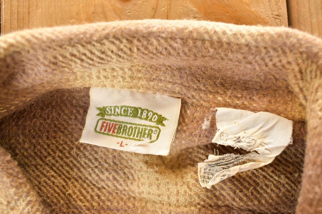 Vintage 1990s Five Brother Plaid Western Style Button Up Shirt Men's L from propervintagecanada