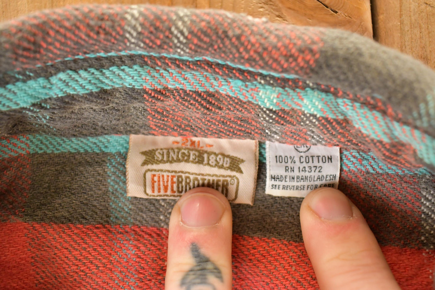 Vintage 1990s Five Brother Plaid Western Style Button Up Shirt Men's XL from propervintagecanada