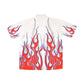 Vintage 1990s Flames AOP Rock Button Up Shirt Men's XL from propervintagecanada