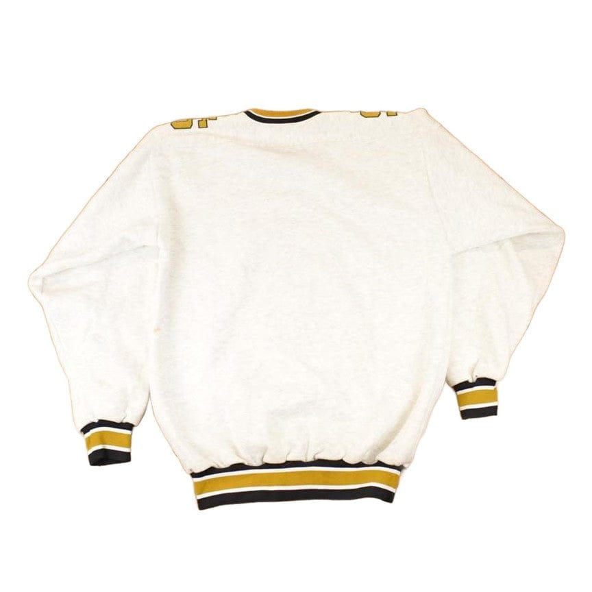 Vintage 1990s Fleece Tech St Ignace Saints University Tie Up Crewneck Sweater Men's XL from propervintagecanada