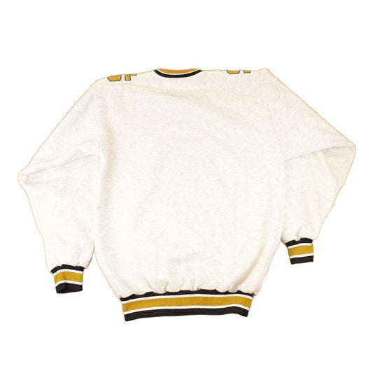Vintage 1990s Fleece Tech St Ignace Saints University Tie Up Crewneck Sweater Men's XL from propervintagecanada