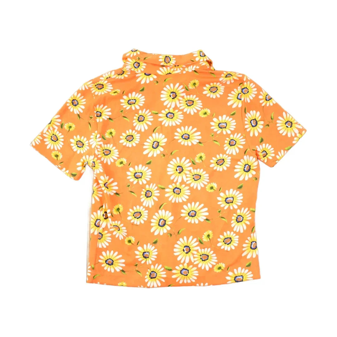 Vintage 1990s Floral AOP Souvenir Zip T-Shirt Women's S from propervintagecanada