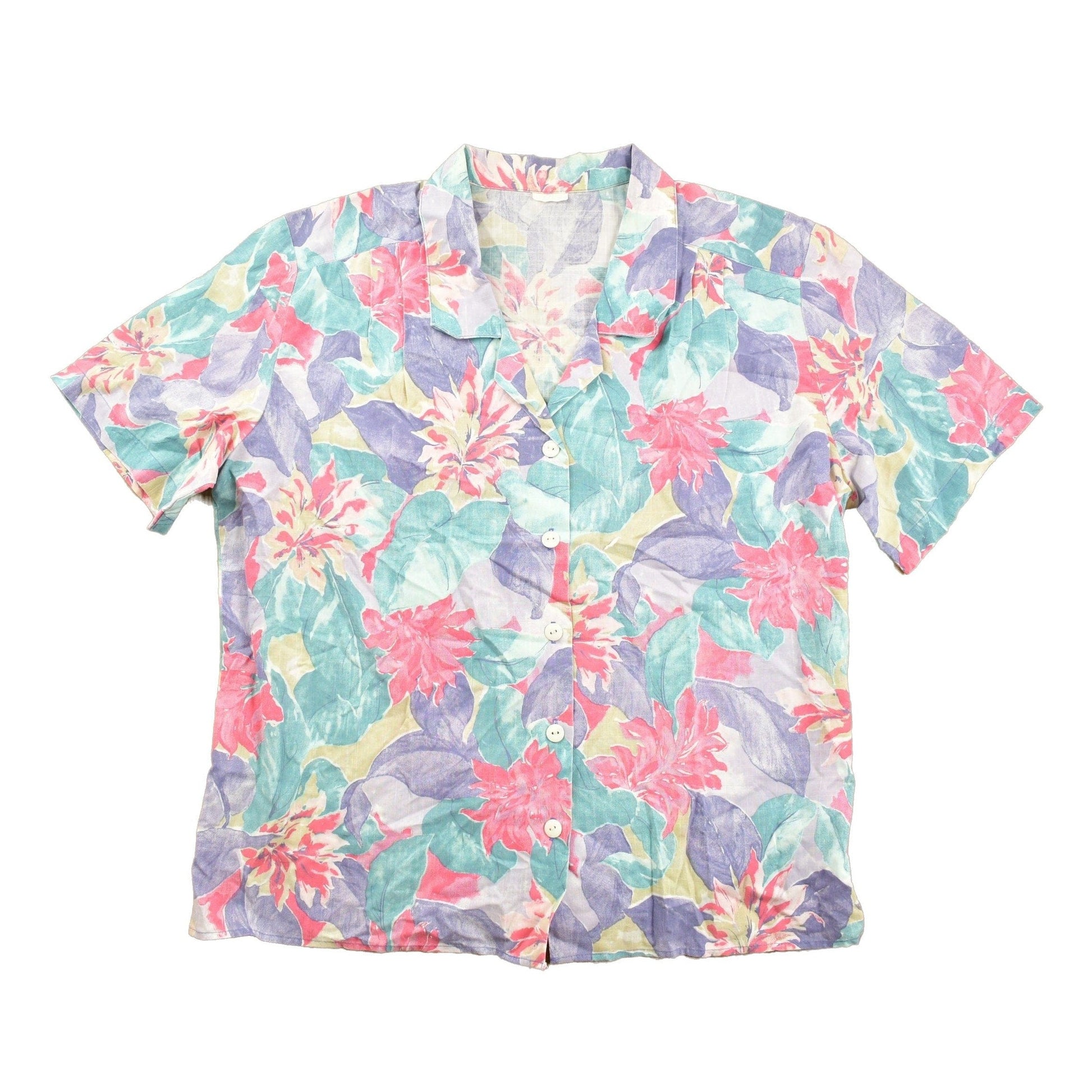 Vintage 1990s Floral Button Up Shirt Men's L from propervintagecanada