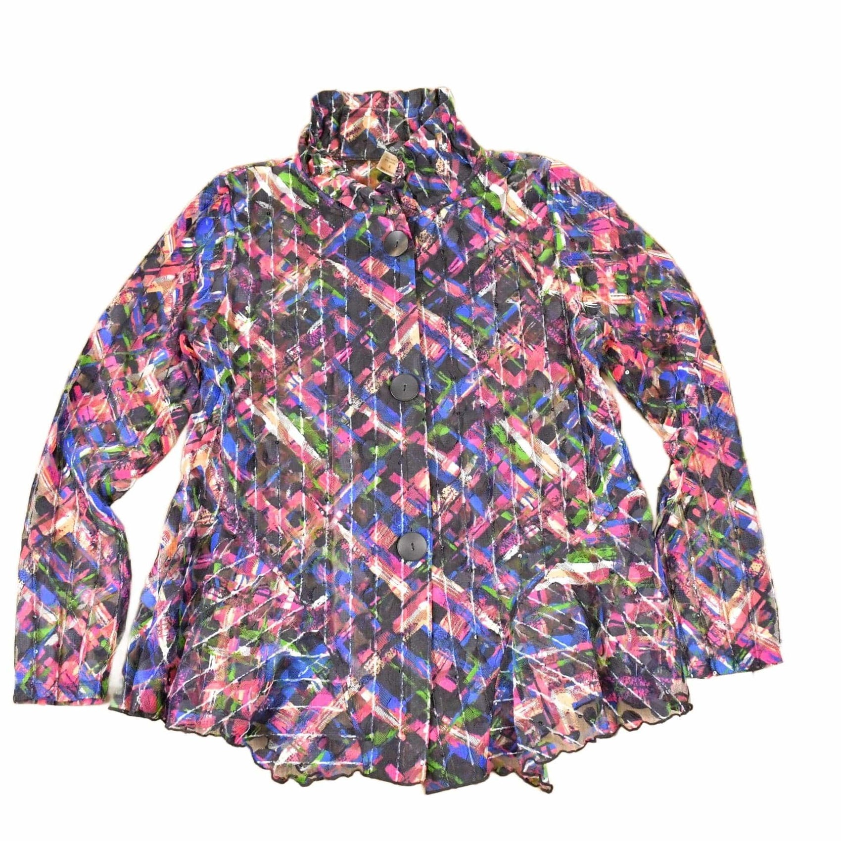 Vintage 1990s Floral Button Up Wire collar Blouse Shirt Womens S from propervintagecanada