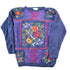 Vintage 1990s Floral Cable Knit Crewneck Sweater Women&