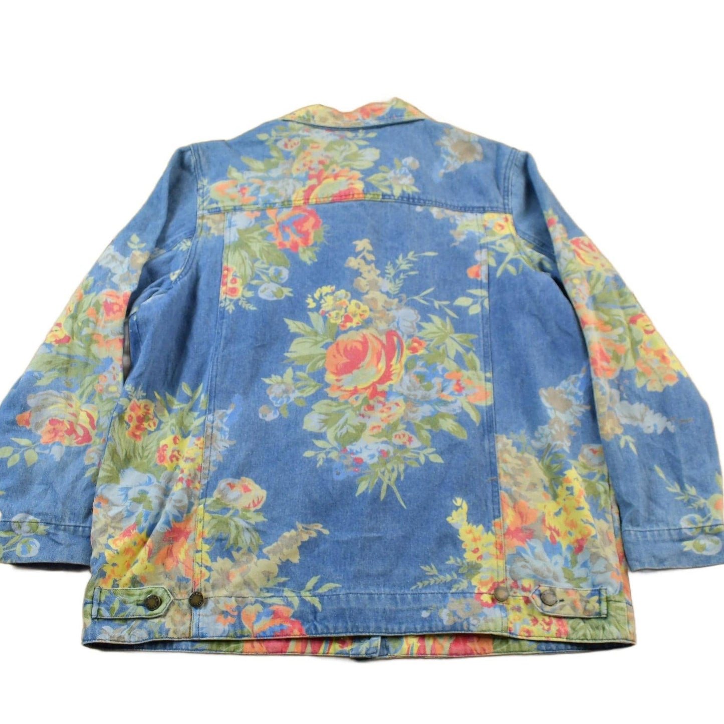 Vintage 1990s Floral Denim Jean Jacket Men's XL from propervintagecanada