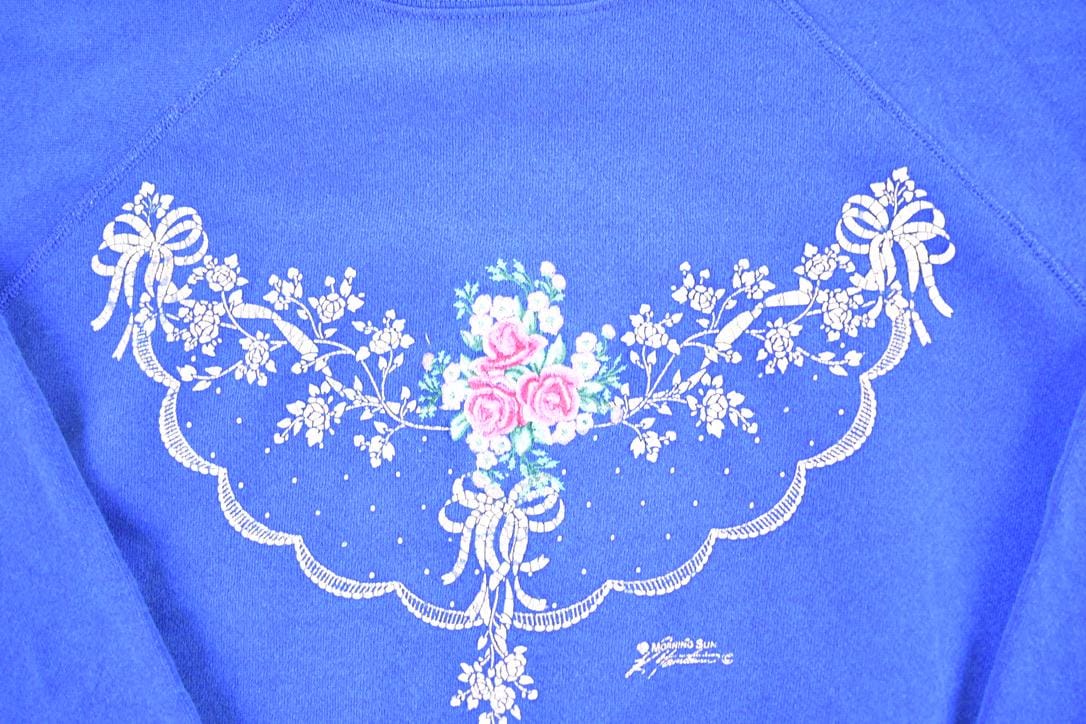 Vintage 1990s Floral Design Crewneck Sweatshirt Womens XL from propervintagecanada