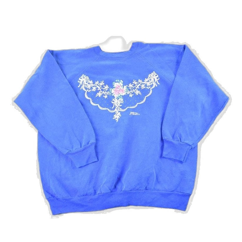 Vintage 1990s Floral Design Crewneck Sweatshirt Womens XL from propervintagecanada