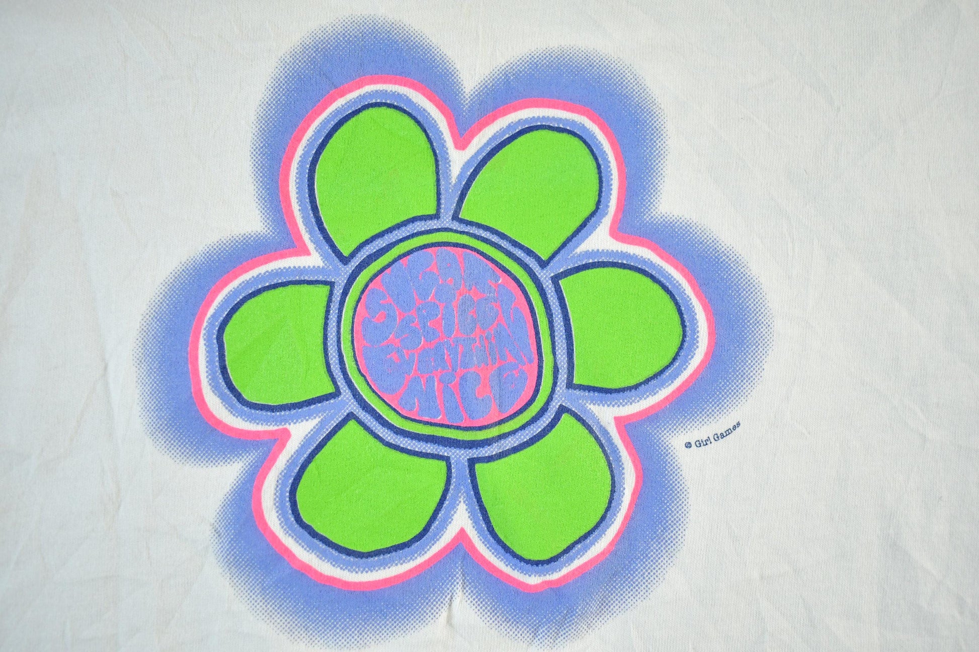 Vintage 1990s Floral Girl Games Graphic Ringer T-Shirt Women's XL from propervintagecanada