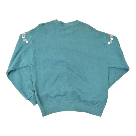 Vintage 1990s Floral Graphic Print Crewneck Sweatshirt Womens L from propervintagecanada