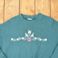 Vintage 1990s Floral Graphic Print Crewneck Sweatshirt Womens L from propervintagecanada