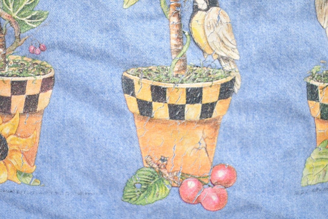 Vintage 1990s Floral Jean Button Up Shirt Men's Large from propervintagecanada