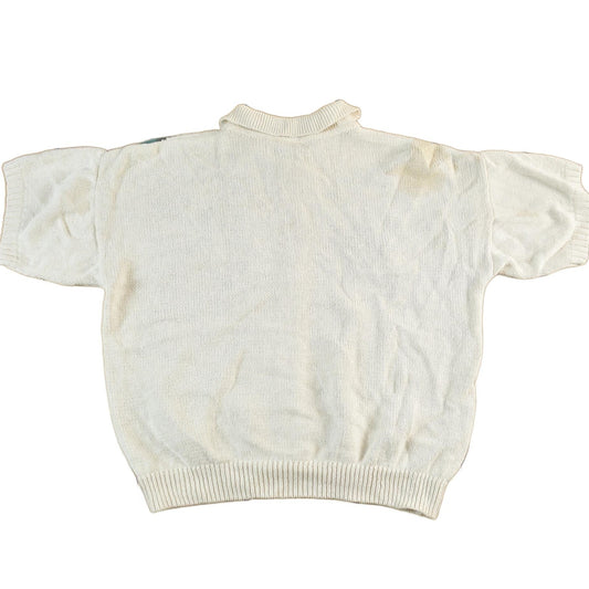 Vintage 1990s Floral Knit Cardigan Sweater Short Sleeve Women's S-M from propervintagecanada