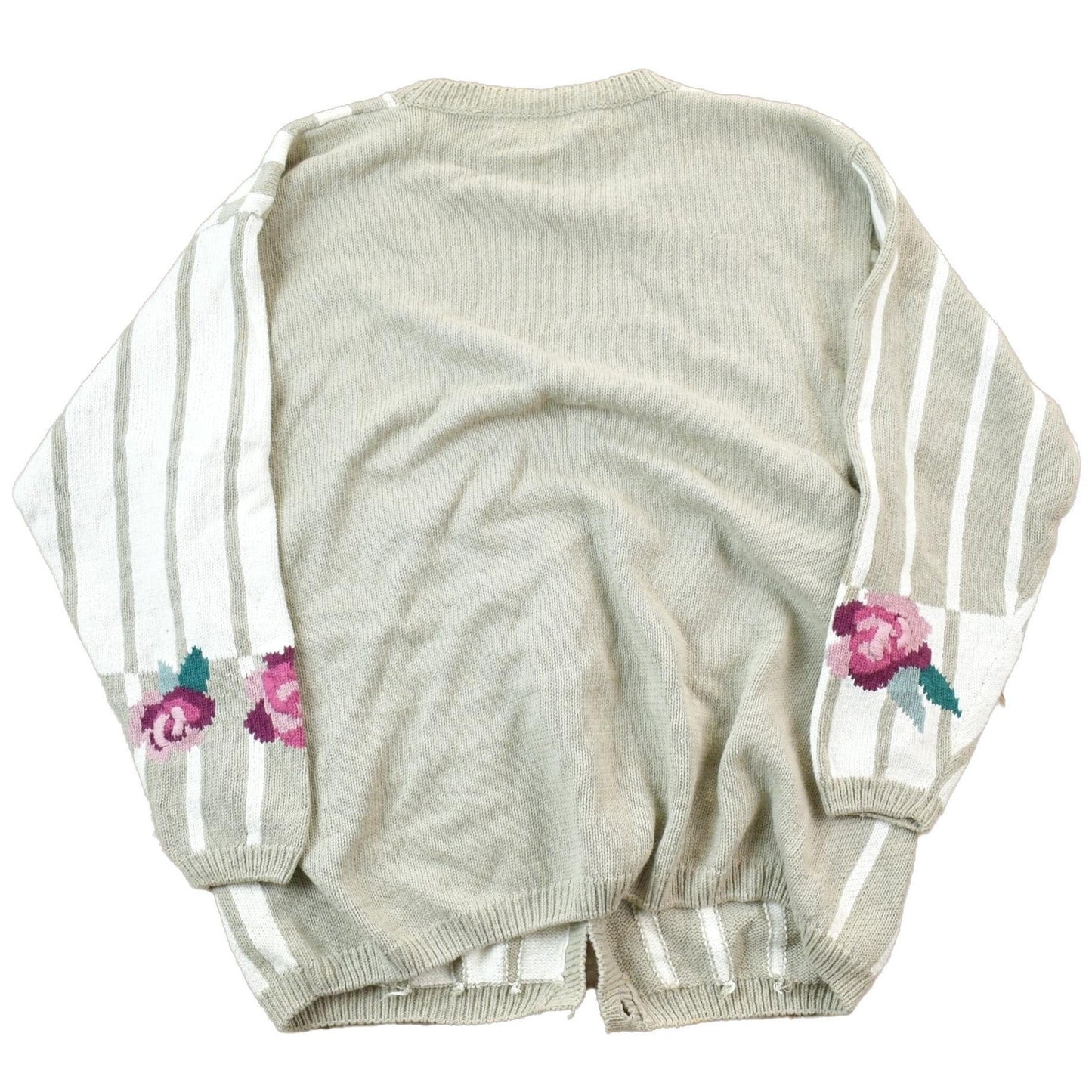 Vintage 1990s Floral Knit Cardigan Sweater Women's L from propervintagecanada