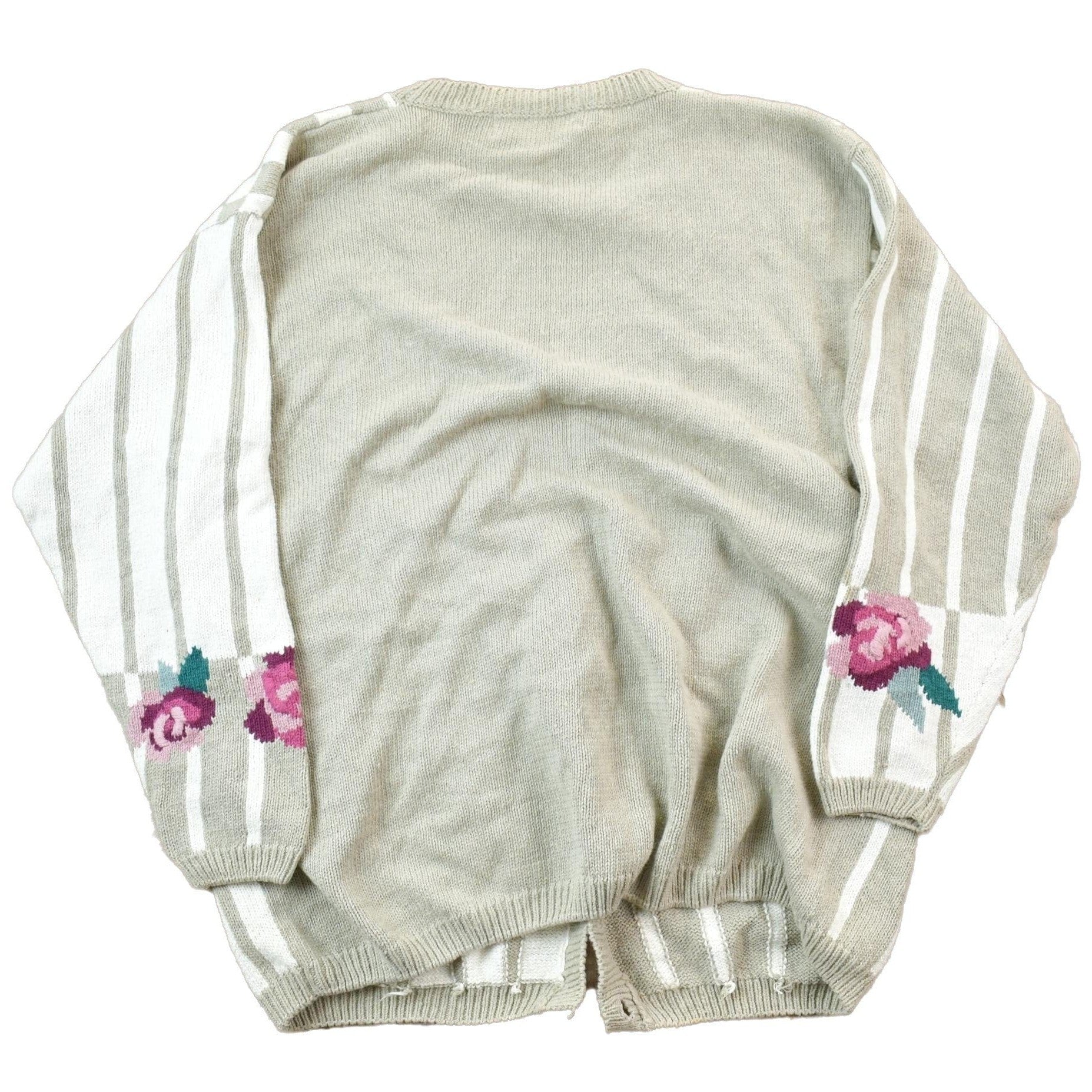 Vintage 1990s Floral Knit Cardigan Sweater Women's L from propervintagecanada