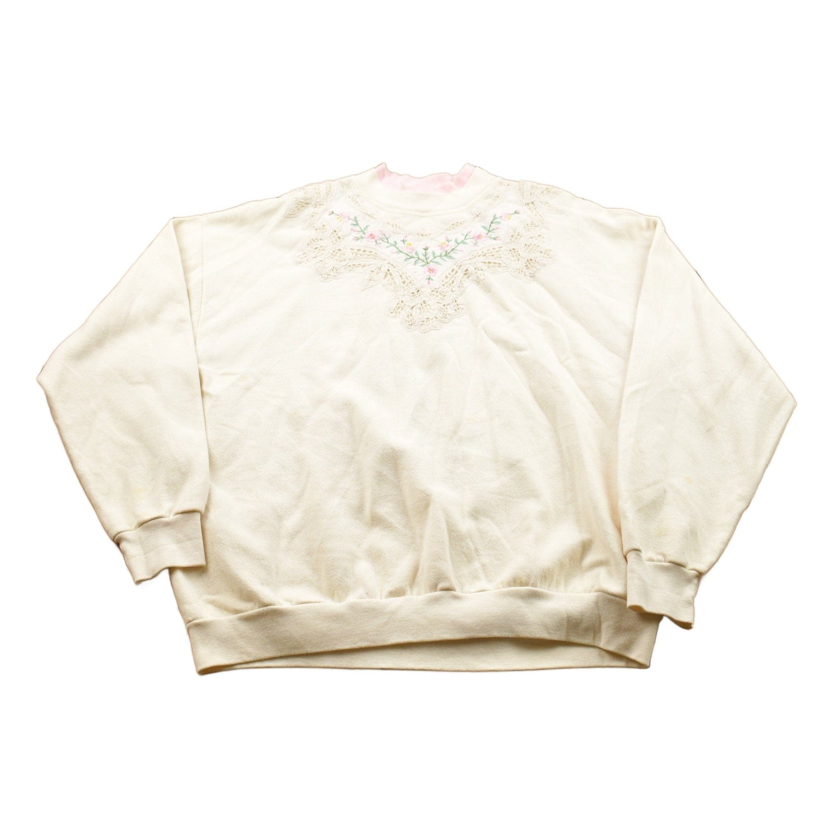 Vintage 1990s Floral Theme Crewneck Sweater Men's Large from propervintagecanada